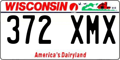 WI license plate 372XMX
