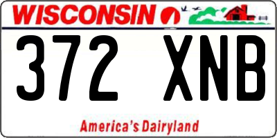 WI license plate 372XNB