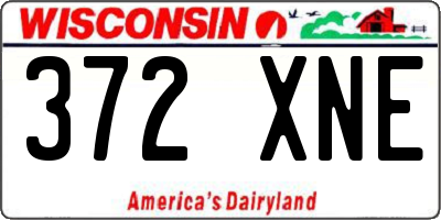 WI license plate 372XNE