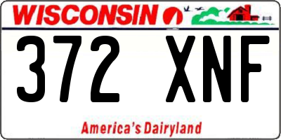 WI license plate 372XNF