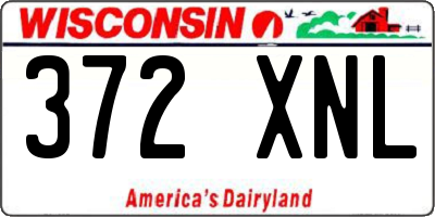 WI license plate 372XNL