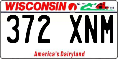 WI license plate 372XNM