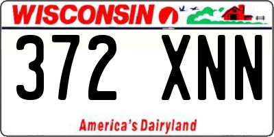 WI license plate 372XNN
