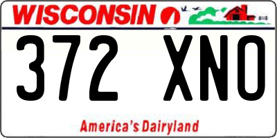 WI license plate 372XNO
