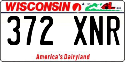 WI license plate 372XNR