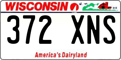 WI license plate 372XNS