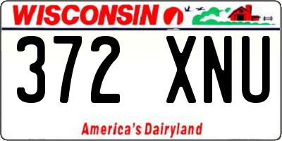 WI license plate 372XNU