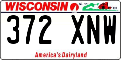 WI license plate 372XNW