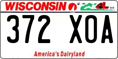 WI license plate 372XOA