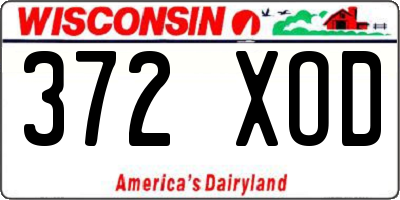 WI license plate 372XOD