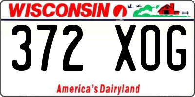 WI license plate 372XOG