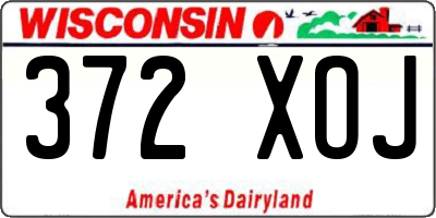 WI license plate 372XOJ