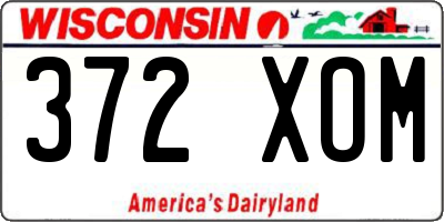 WI license plate 372XOM