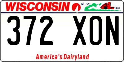 WI license plate 372XON