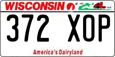 WI license plate 372XOP