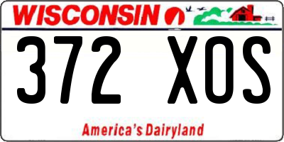 WI license plate 372XOS