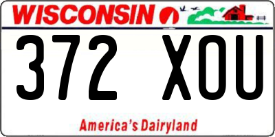 WI license plate 372XOU