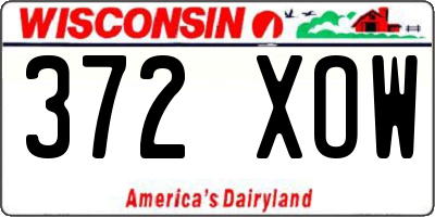 WI license plate 372XOW