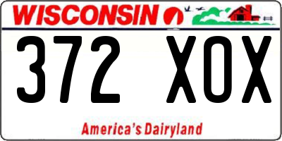 WI license plate 372XOX