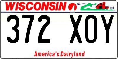 WI license plate 372XOY