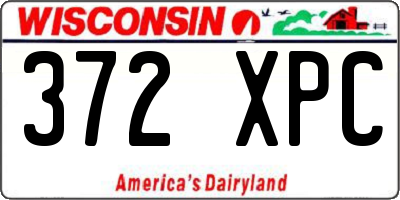 WI license plate 372XPC
