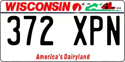 WI license plate 372XPN