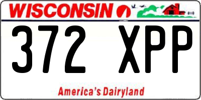WI license plate 372XPP