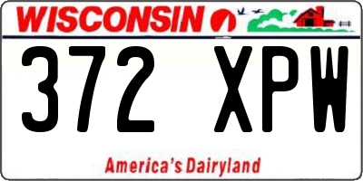 WI license plate 372XPW