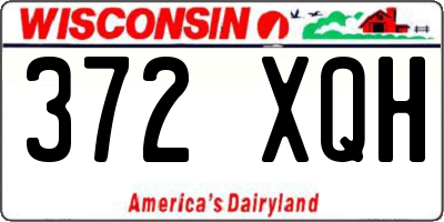WI license plate 372XQH