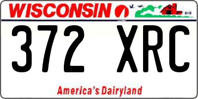 WI license plate 372XRC