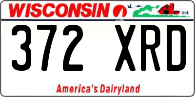 WI license plate 372XRD