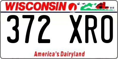 WI license plate 372XRO