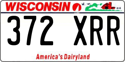 WI license plate 372XRR