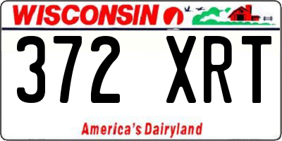 WI license plate 372XRT