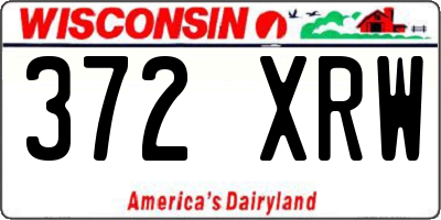WI license plate 372XRW