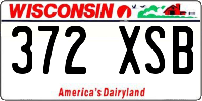 WI license plate 372XSB