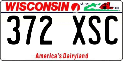 WI license plate 372XSC