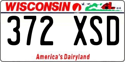 WI license plate 372XSD