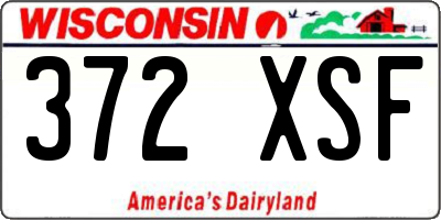 WI license plate 372XSF