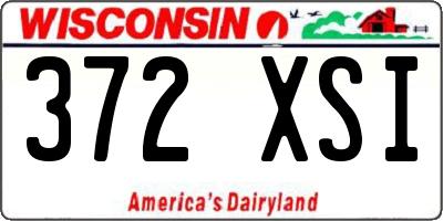 WI license plate 372XSI