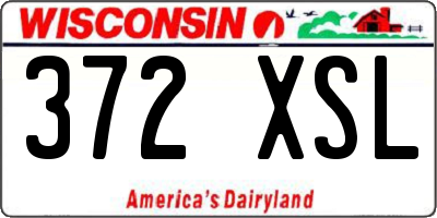 WI license plate 372XSL
