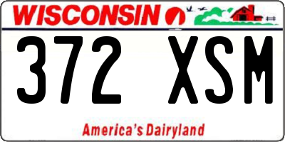 WI license plate 372XSM
