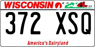WI license plate 372XSQ