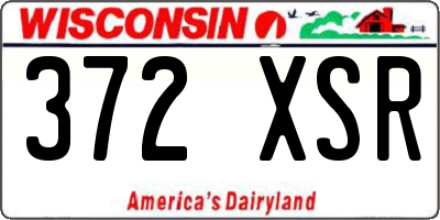 WI license plate 372XSR