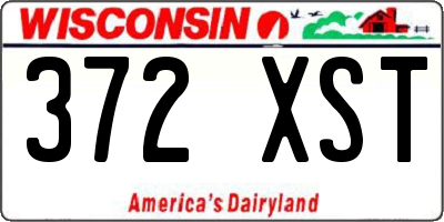 WI license plate 372XST