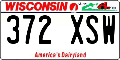 WI license plate 372XSW