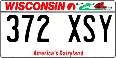 WI license plate 372XSY