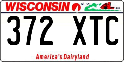 WI license plate 372XTC
