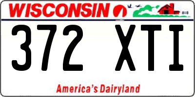 WI license plate 372XTI