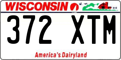 WI license plate 372XTM